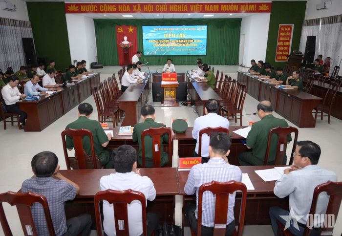  Quang cảnh khai mạc diễn tập phòng thủ dân sự xã Tiên Hải năm 2026.