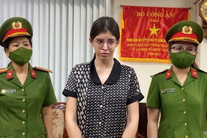  Bị cáo Andrea Aybar Carmona (người mẫu An Tây) thời điểm bị bắt. Ảnh: CA 