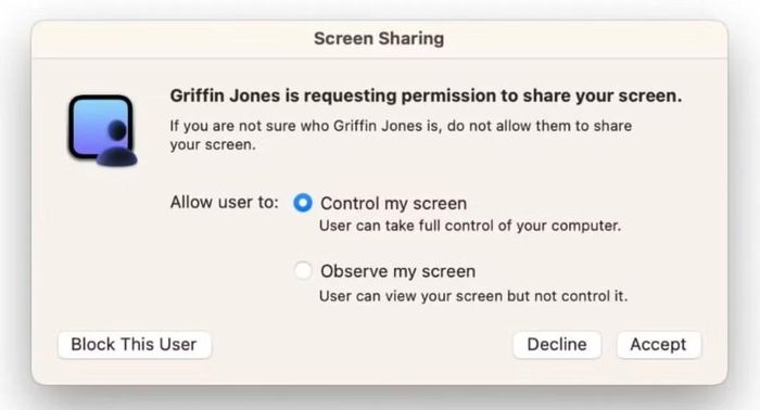 Screen Sharing là tính năng cần đặc biệt lưu ý nếu người dùng Mac thiết lập truy cập máy tính từ xa qua Internet.
