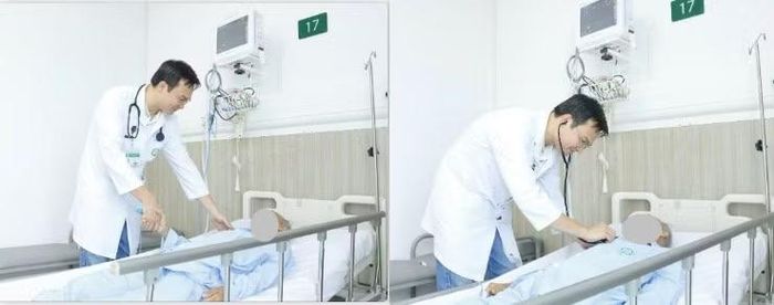 Bác sĩ thăm khám cho bệnh nhân - Ảnh BVCC