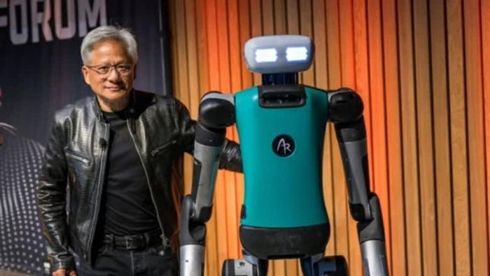 Ông Jensen Huang, Giám đốc điều hành của công ty Nvidia. (Nguồn: Agility Robotics)