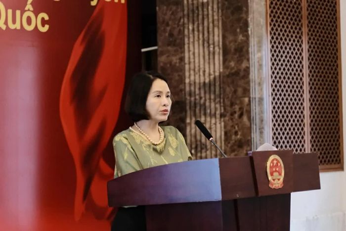 Phó Cục trưởng Cục Hợp tác quốc tế, Bộ Giáo dục và Đào tạo Nguyễn Thị Thanh Minh phát biểu tại sự kiện. (Ảnh: Trung Anh)
