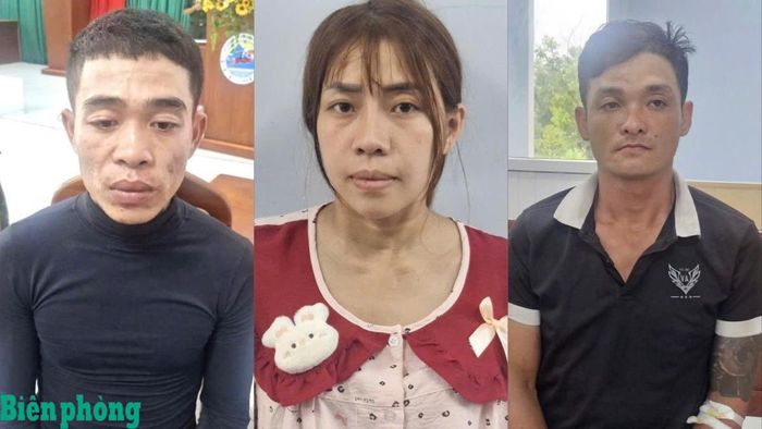 Các đối tượng Nguyễn Văn Quân, Phạm Thị Kim Thanh và Nguyễn Ngọc Thành (từ trái sang phải). Ảnh: Ban Chuyên án cung cấp