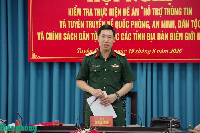 Đại tá Đỗ Duy Chinh phát biểu kết luận tại hội nghị. Ảnh: Thủy Nguyên