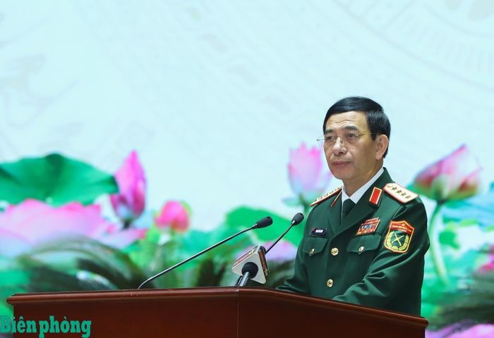 Đại tướng Phan Văn Giang phát biểu chỉ đạo tại buổi tổng kết, trao giải thưởng Tuổi trẻ sáng tạo trong Quân đội lần thứ 26. Ảnh: Ngọc Lâm