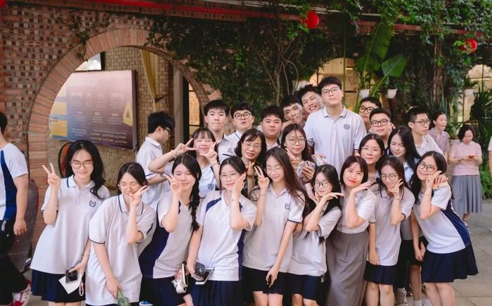 Học sinh Trường THPT Lương Thế Vinh (cơ sở Tân Triều, Hà Nội). Ảnh: Fanpage nhà trường