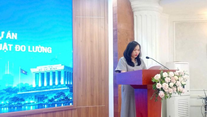 Bà Nguyễn Thị Thu Trang, Phó Vụ trưởng Vụ Pháp chế, Bộ KH&CN phát biểu khai mạc hội nghị. (Ảnh: PV)
