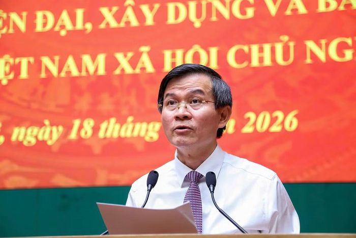  Giám đốc Học viện Chính trị quốc gia Hồ Chí Minh Đoàn Minh Huấn. Ảnh: PV. 