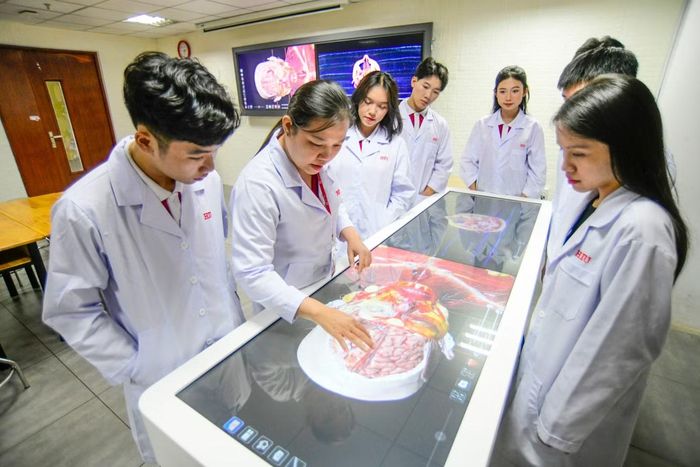 Sinh viên ngành Y khoa Trường ĐH Quốc tế Hồng Bàng trong một tiết học