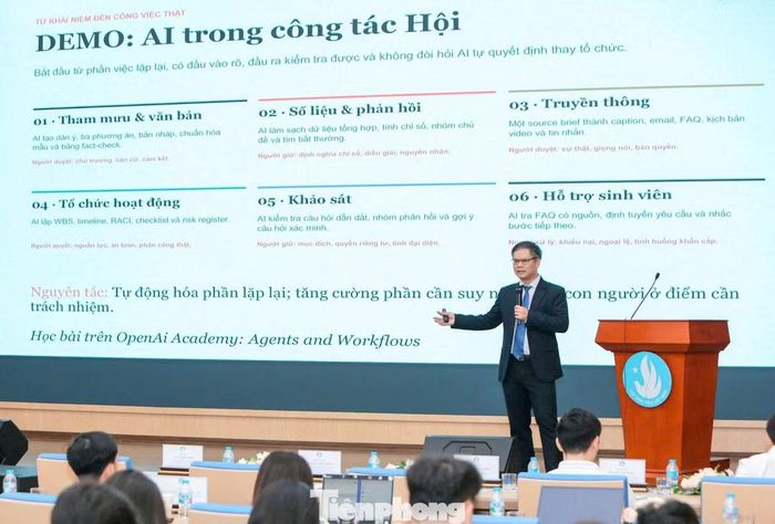 Ông Đỗ Ngọc Minh cho rằng AI có thể trở thành trợ lý đắc lực của cán bộ Hội. Ảnh: Dương Triều