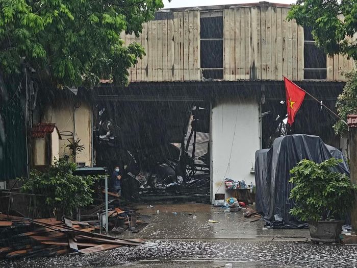 Hiện trường vụ cháy. (Ảnh: Thanh Hà)