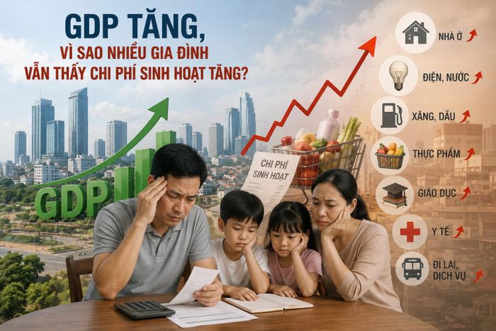 Nếu một gia đình có thu nhập tăng 10% nhưng tiền nhà, thực phẩm, giáo dục, điện nước, đi lại và các khoản chi thiết yếu cùng tăng nhanh, phần thu nhập thực sự có thể sử dụng cho tiết kiệm hoặc nâng cao chất lượng cuộc sống sẽ không tăng tương ứng.