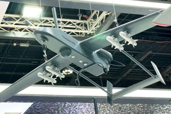 Tại triển lãm Dubai Airshow 2025, Nga trưng bày UAV Forpost-RE nâng cấp. Ảnh: edrmagazine.eu