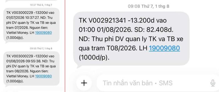 Nhiều chủ xe cho biết đã bị trừ tiền phí dịch vụ quản lý tài khoản trên Viettel Money hoặc ví VETC. Ảnh: OFFB