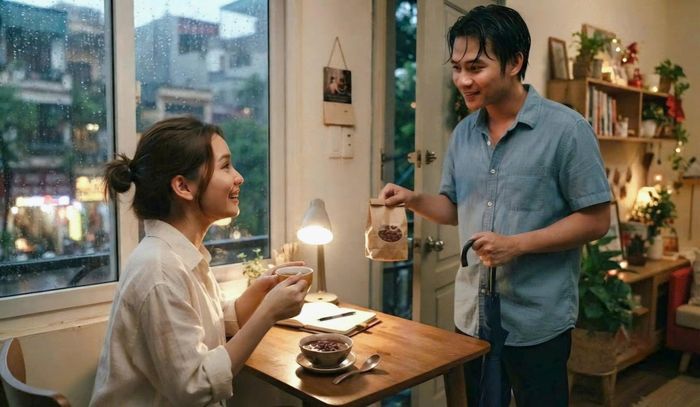 Nga mỉm cười, nụ cười nhẹ nhõm và rạng rỡ nhất sau nhiều năm tháng tình yêu lẻ bóng. (Ảnh minh họa AI)
