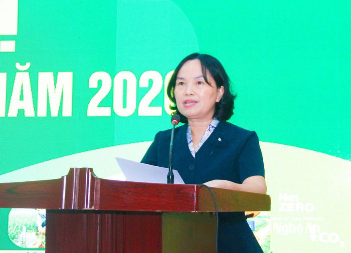 Phó Giám đốc Sở Nông nghiệp và Môi trường phát biểu khai mạc hội nghị. Ảnh: Mai Hoa