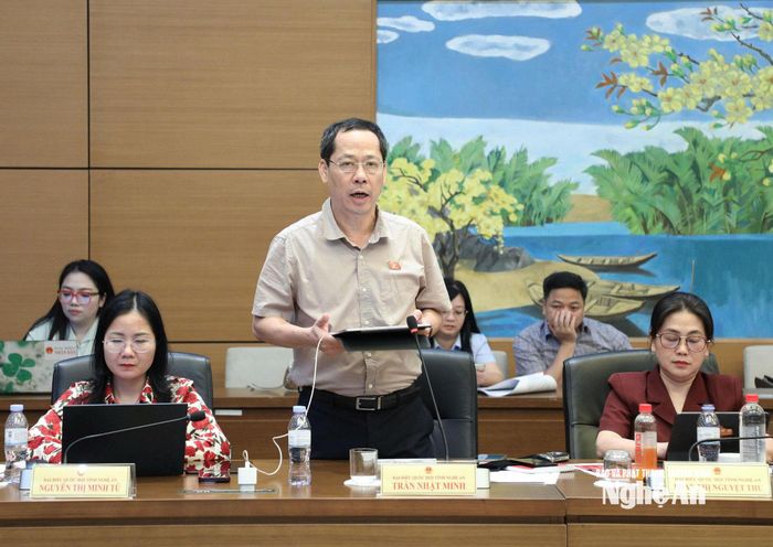Đại biểu Quốc hội chuyên trách Trần Nhật Minh phát biểu thảo luận tổ. Ảnh: Khánh Duy