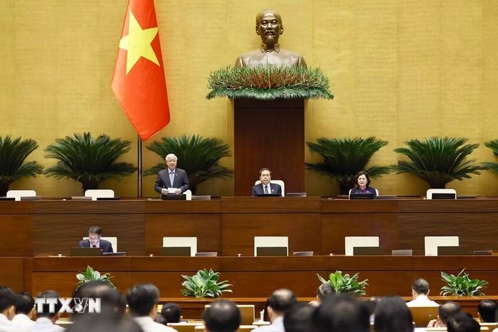 Phó Chủ tịch Thường trực Quốc hội Đỗ Văn Chiến phát biểu. (Ảnh: Doãn Tấn/TTXVN)