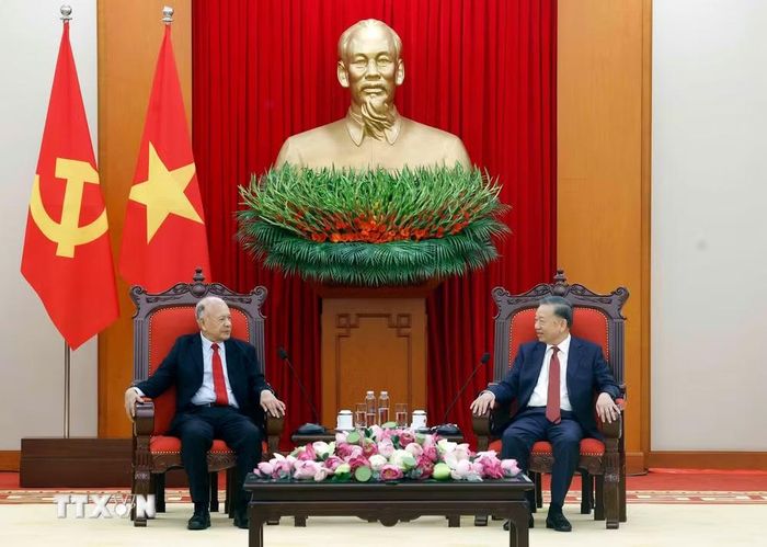 Tổng Bí thư, Chủ tịch nước Tô Lâm tiếp Thượng nghị sỹ Alberto Anaya Gutierrez, Tổng Bí thư Đảng Lao động Mexico. (Ảnh: Thống Nhất/TTXVN)