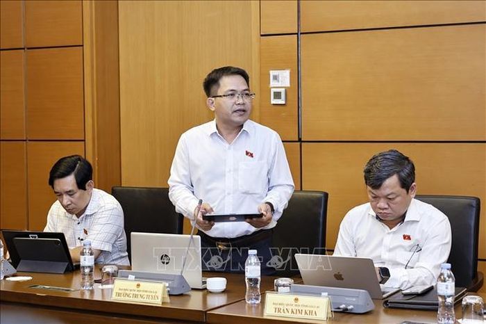 Đại biểu Quốc hội tỉnh Gia Lai Trường Trung Tuyến phát biểu. Ảnh: Doãn Tấn/TTXVN