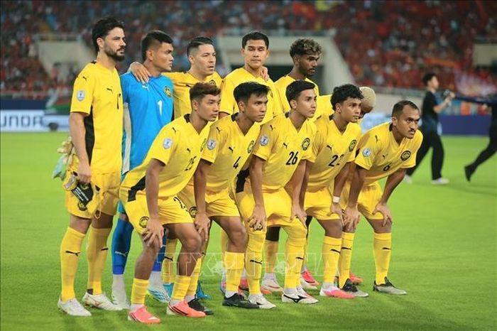 Đội hình ra sân của Malaysia. Ảnh: Minh Quyết/TTXVN