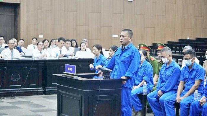 Các bị cáo tại phiên tòa (Ảnh: Phùng Anh).