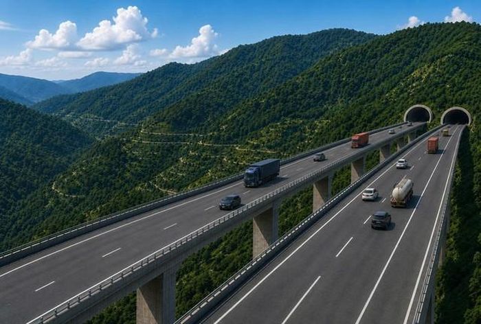 Phố cảnh cầu và hầm đặc biệt trên tuyến