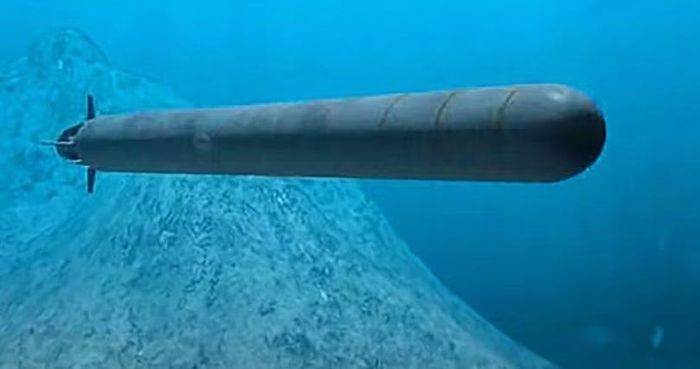 Ảnh đồ họa về ngư lôi hạt nhân Poseidon của Hải quân Nga. Ảnh: MW.