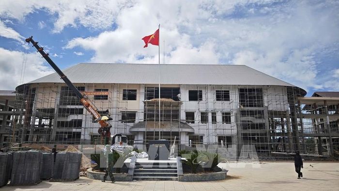 Tiến độ thi công đến nay đạt khoảng 82%. Ảnh: Mai Trang - TTXVN