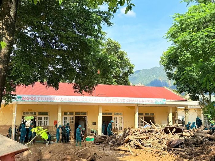 Điểm trường Đội 11 bị ảnh hưởng do mưa lũ.