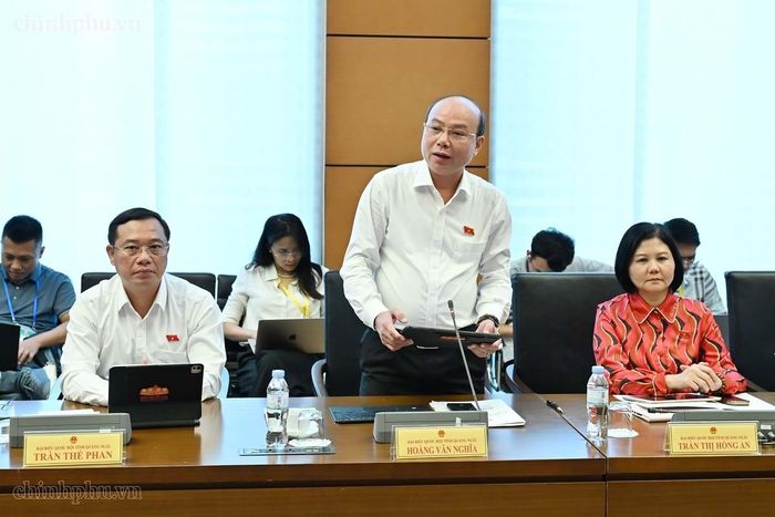 Ông Hoàng Văn Nghĩa, Đại biểu Quốc hội tỉnh Quảng Ngãi phát biểu.