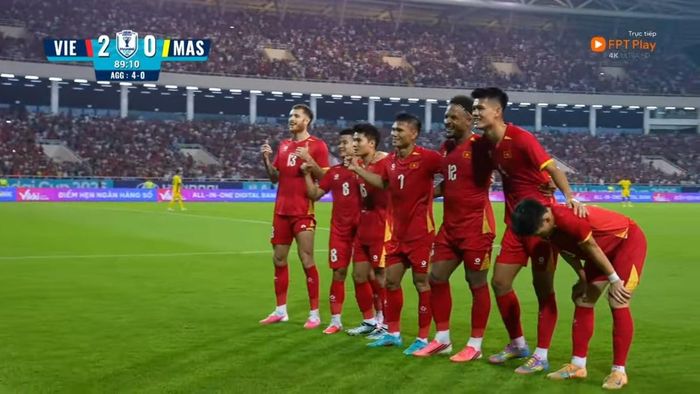 Việt Nam ấn định chiến thắng 2-0 trước Malaysia tại SVĐ Mỹ Đình. Ảnh chụp màn hình