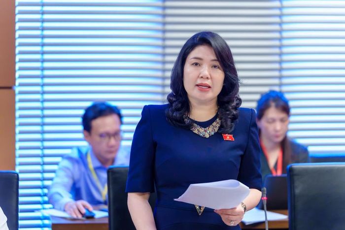  Đồng chí Trần Thị Vân phát biểu thảo luận. 
