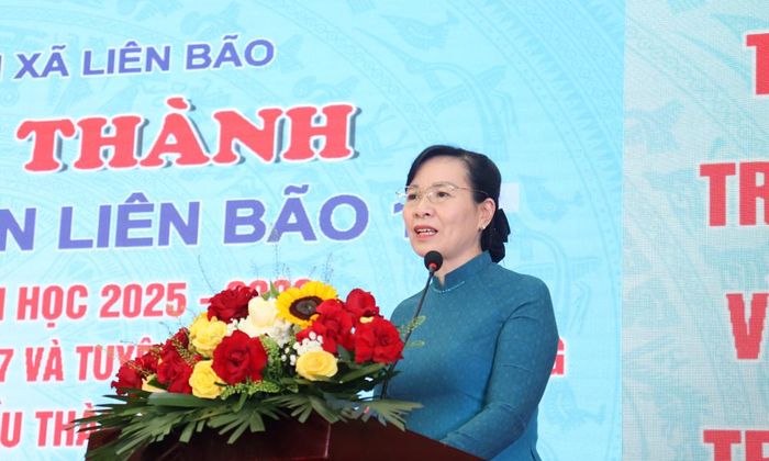 Đồng chí Nguyễn Thị Hà phát biểu tại sự kiện.
