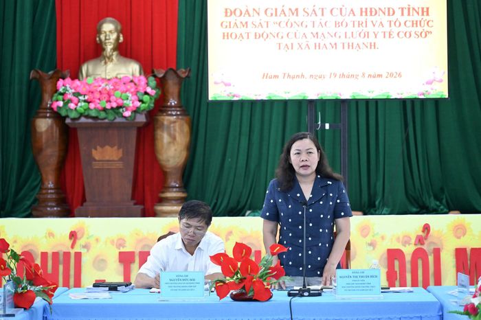 Tỉnh ủy viên, Phó Chủ tịch HĐND tỉnh Nguyễn Thị Thuận Bích phát biểu kết luận tại buổi giám sát