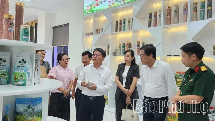 Các đại biểu tìm hiểu thực tế tại Công ty Cổ phần Supe phốt phát và Hóa chất Lâm Thao.