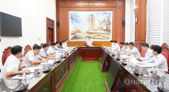 Đồng chí Nguyễn Văn Phương, Bí thư Tỉnh ủy kết luận tại buổi làm việc - Ảnh: Q.V