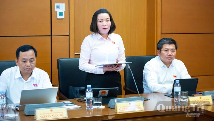 Đồng chí Nguyễn Minh Tâm, Phó trưởng đoàn chuyên trách Đoàn đại biểu Quốc hội tỉnh góp ý dự thảo Luật Ngân sách nhà nước (hợp nhất) - Ảnh: N.M