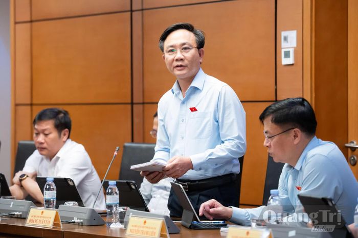 Đồng chí Hoàng Xuân Tân, Phó Chủ tịch UBND tỉnh thảo luận tại tổ - Ảnh: N.M