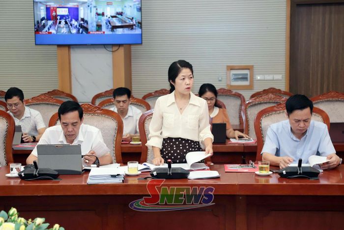 Đại diện Sở Tài chính phát biểu tại cuộc làm việc.