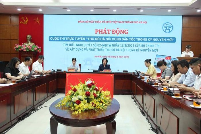 Đảng bộ Mặt trận Tổ quốc Việt Nam thành phố Hà Nội tổ chức phát động hưởng ứng Cuộc thi trực tuyến “Thủ đô Hà Nội cùng dân tộc trong kỷ nguyên mới”. Ảnh Cổng Thông tin điện tử thành phố Hà Nội.