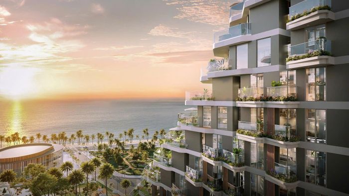 Kiến trúc giật cấp độc đáo của tòa căn hộ Meypearl Harmony. Ảnh MEYGROUP