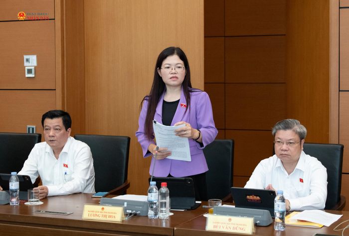 ĐBQH Lương Thị Hoa (Thanh Hóa) phát biểu. Ảnh: Lâm Hiển
