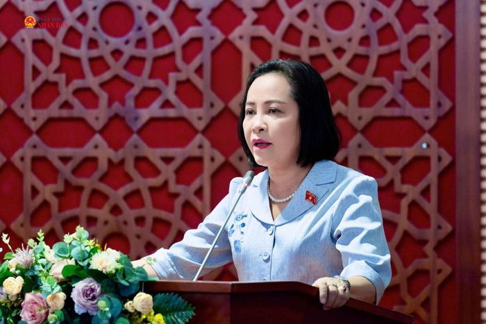 Phó Chủ tịch Quốc hội Nguyễn Thị Thanh phát biểu