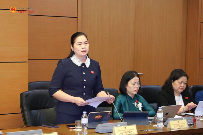 ĐBQH Ma Thị Thuý (Tuyên Quang) phát biểu. Ảnh: Đắc Trường