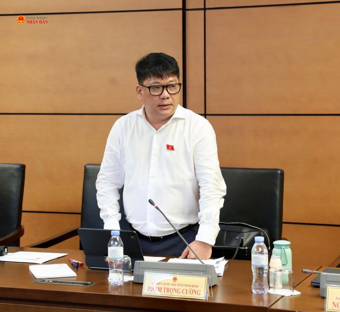 ĐBQH Phạm Trọng Cường (Ninh Bình) phát biểu thảo luận tại Tổ 10