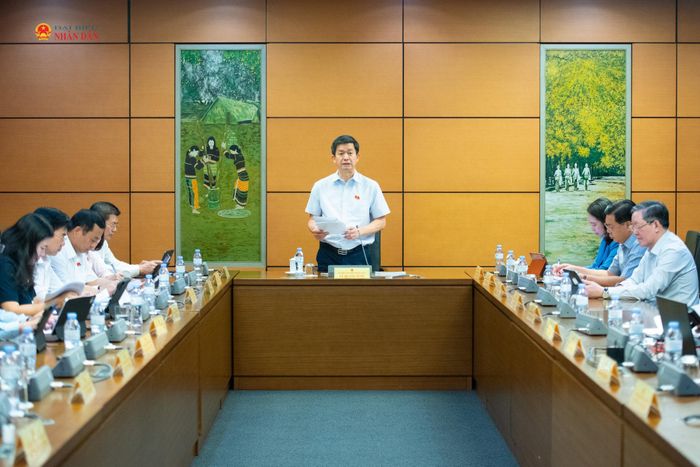 Bí thư Tỉnh ủy, Trưởng đoàn ĐBQH tỉnh An Giang Lê Quang Tùng điều hành phiên thảo luận Tổ 13