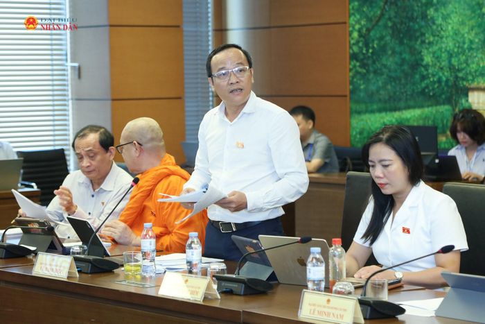ĐBQH Vũ Danh Hiệp (Tp. Cần Thơ) phát biểu thảo luận tại Tổ 9