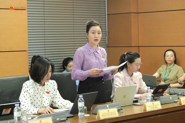 ĐBQH Lý Hương (Lào Cai) phát biểu thảo luận tại Tổ 4