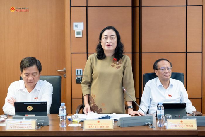 ĐBQH Trần Thị Hoa Ry (Cà Mau) phát biểu thảo luận tại Tổ 8